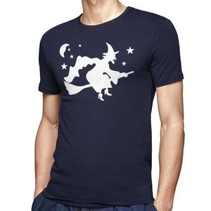 FLYING WITCH NIGHT MEN'S HALLOWEEN T-SHIRT